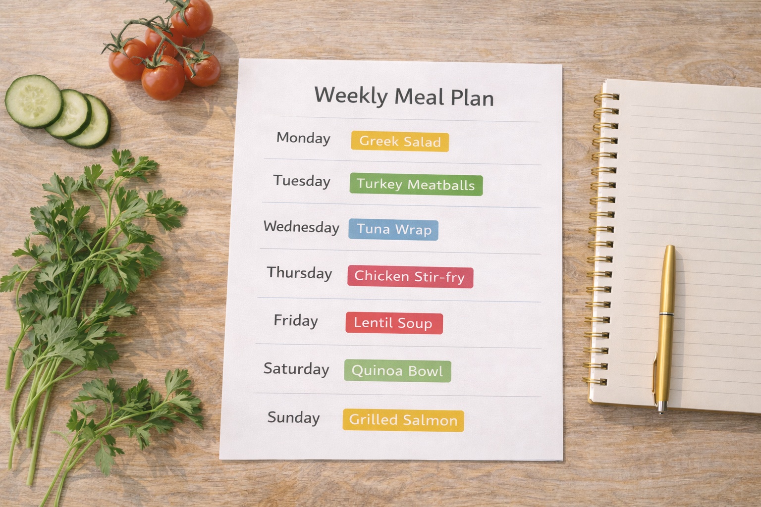 Εβδομαδιαίο πλάνο γευμάτων